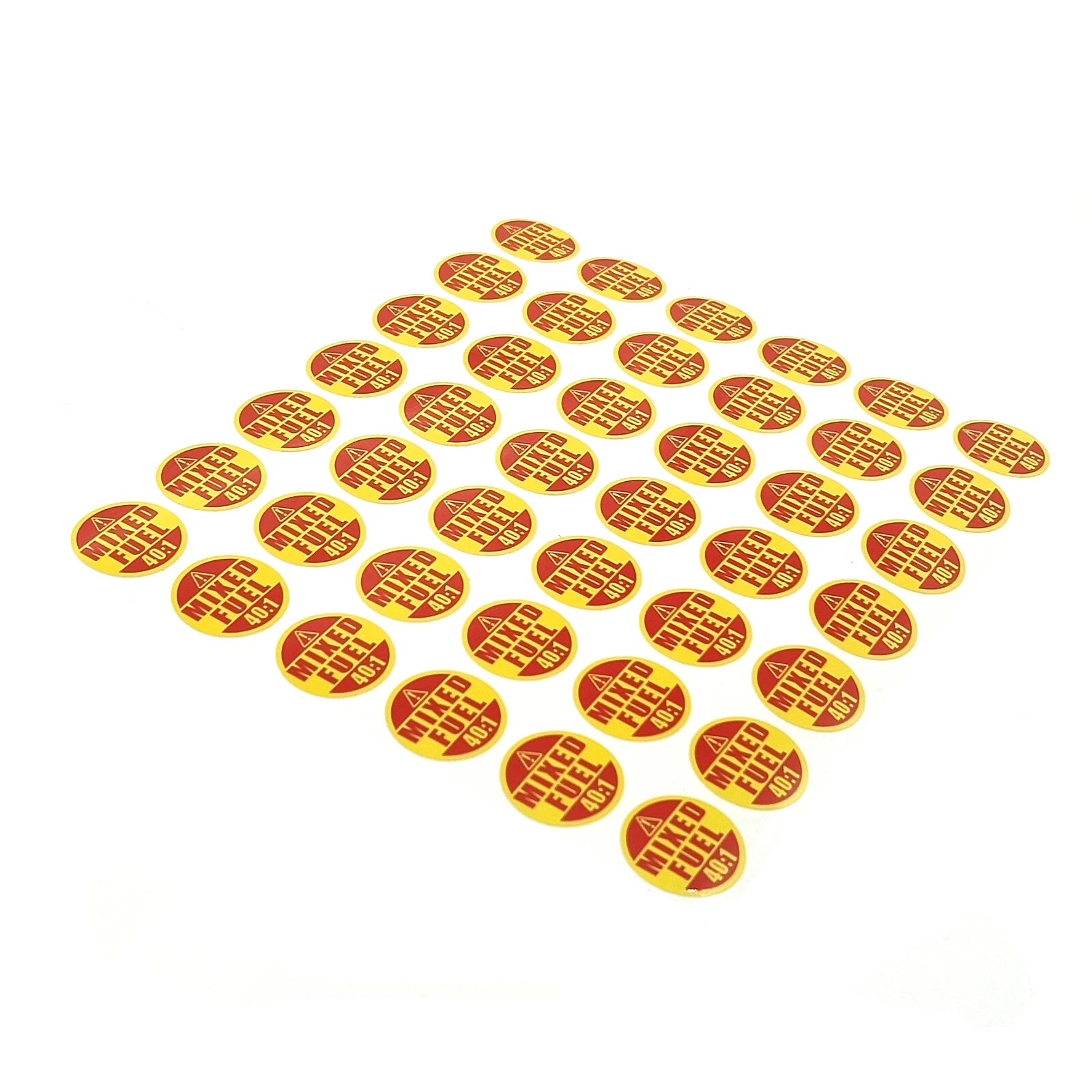 1" Round Mixed Fuel Stickers for Marking Gasoline - Oil Mix in Power Tools