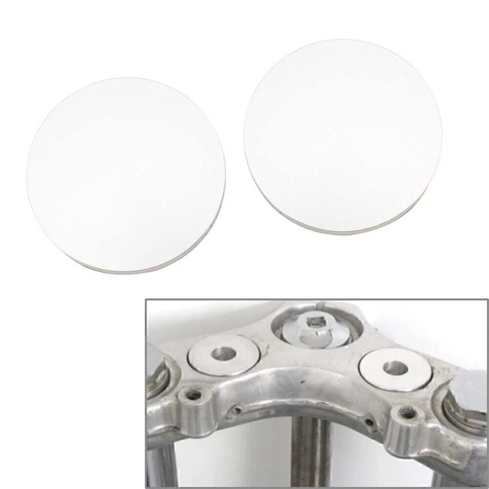 2X Handlebar Riser Top Clamp Covers for Harley - White
