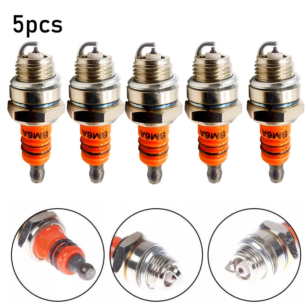 5Pcs BM6A Ceramic Spark Plug for M7/L7T/CJ8/1560 (Lawn Mower Chainsaw)