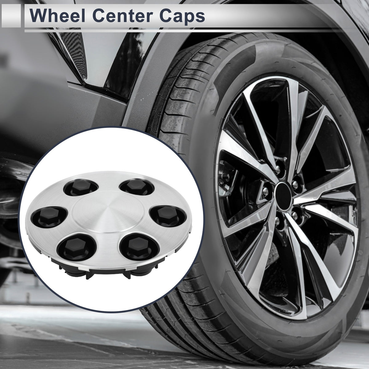 Wheel Center Caps Replacement for Chevrolet Tahoe 2007–2013 Silver Tone 1Pc