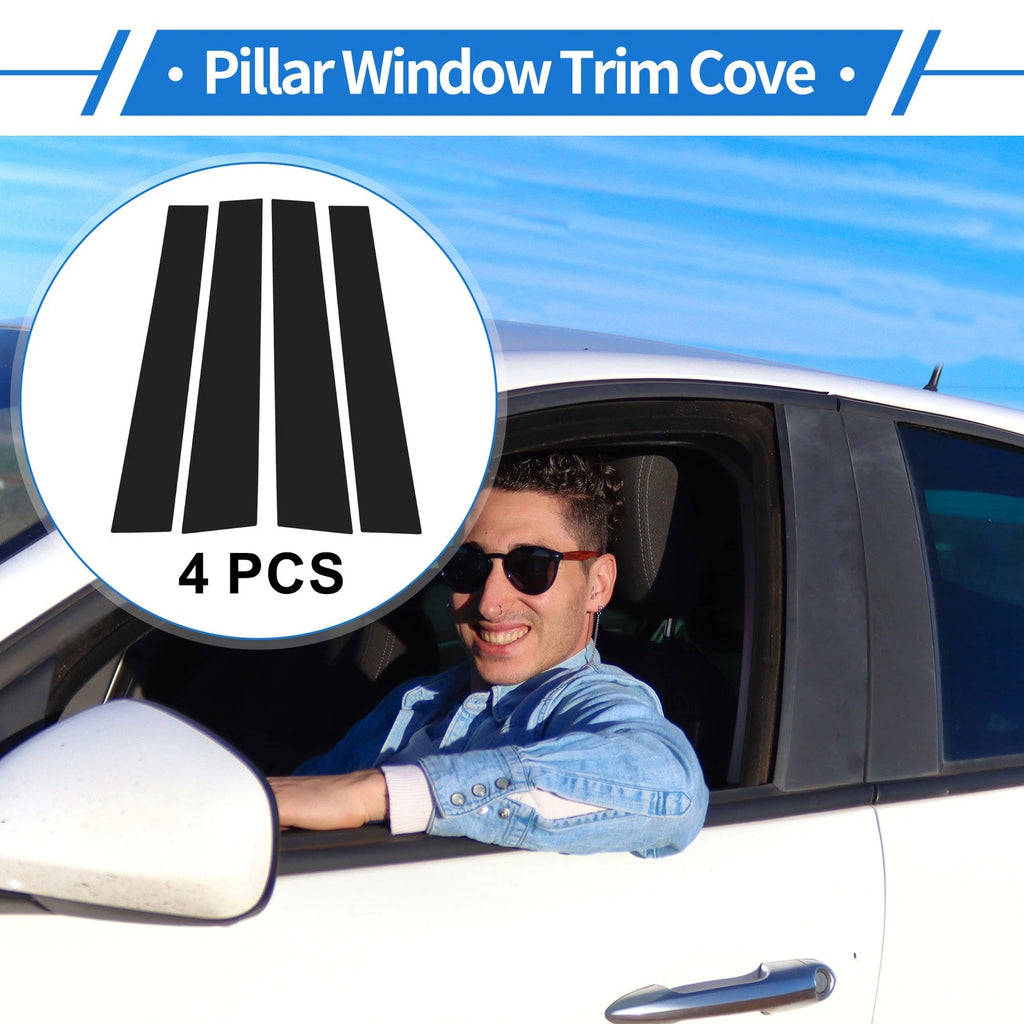 Door Pillar Window Trim Set (4 Pcs) for Mitsubishi L200 (2005–2014) Black