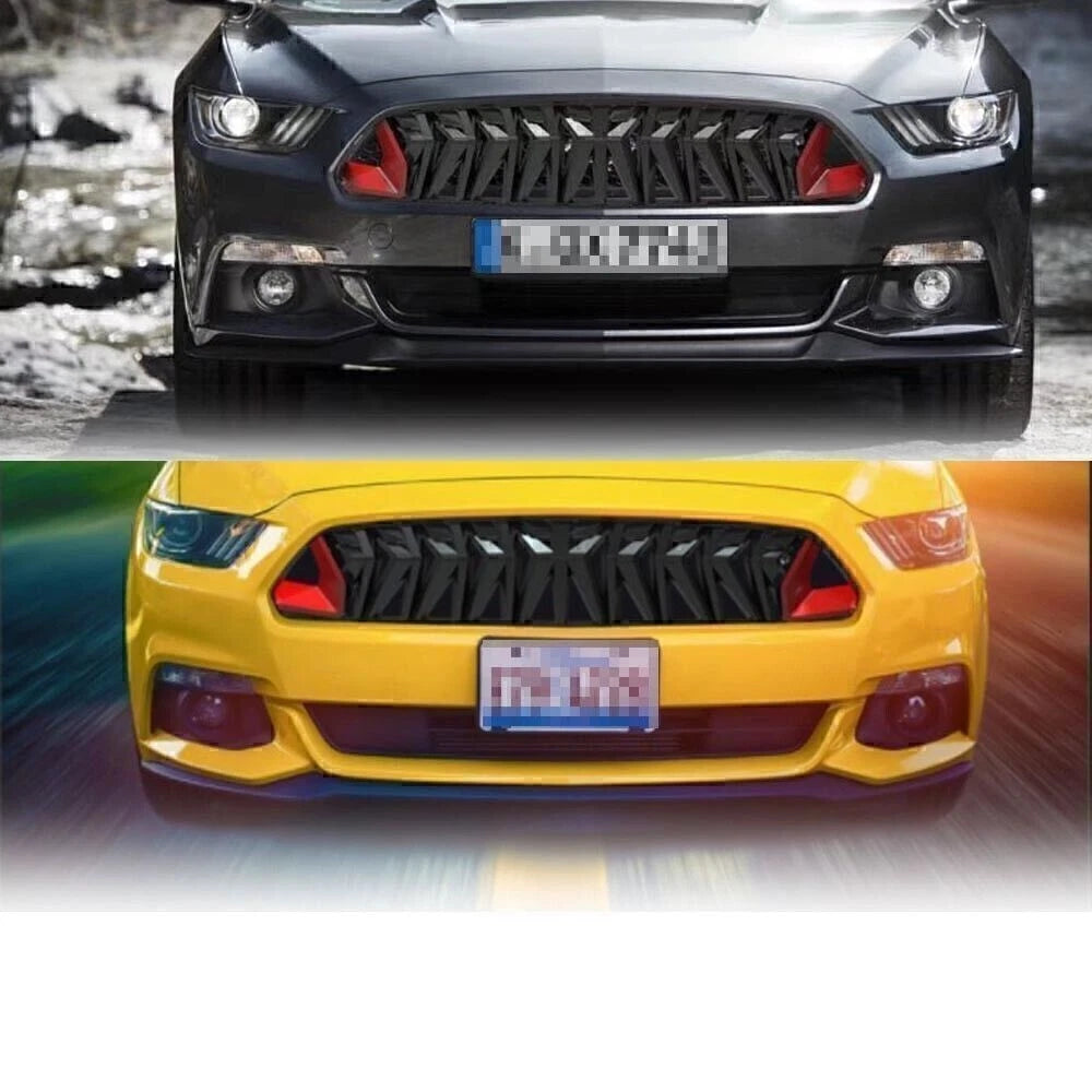 Front Bumper Radiator Grille for Ford Mustang GT V6 (2015–2017) Red Black