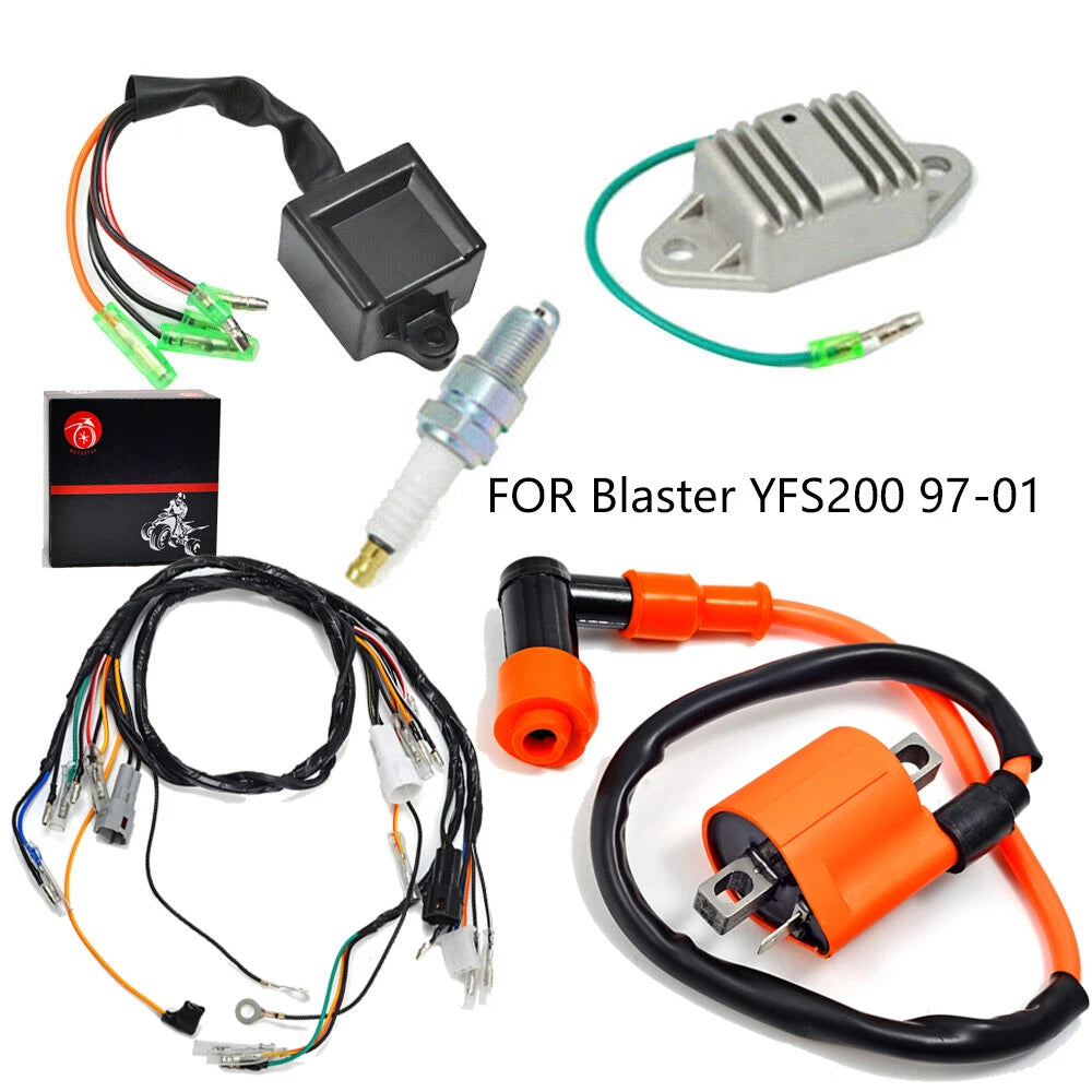 Ignition Coil Spark Plug CDI Wiring Harness for Yamaha Blaster YFS200 (1997–2001)
