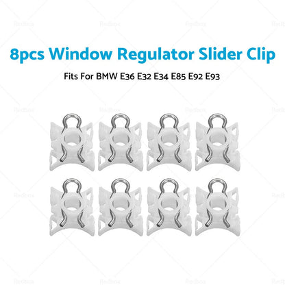 8Pcs Window Regulator Slider Clip Guide Bush for BMW 3 Series E36 E32 (1990–1999)