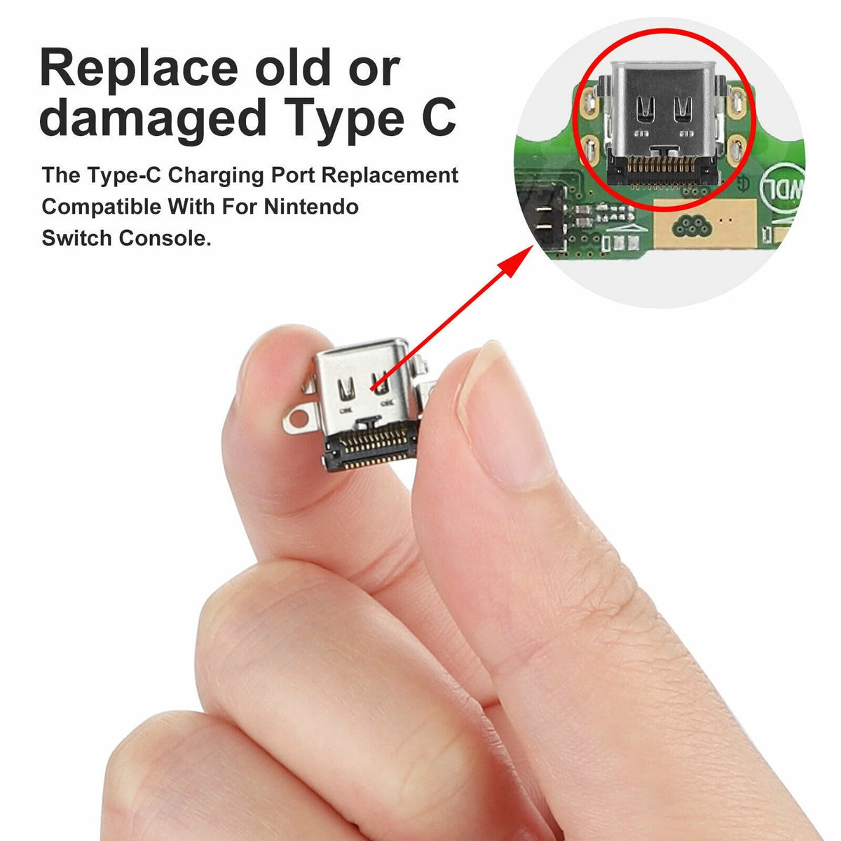 Type-C Charger Socket Repair Tool Kit for Nintendo Switch (2017–2023)