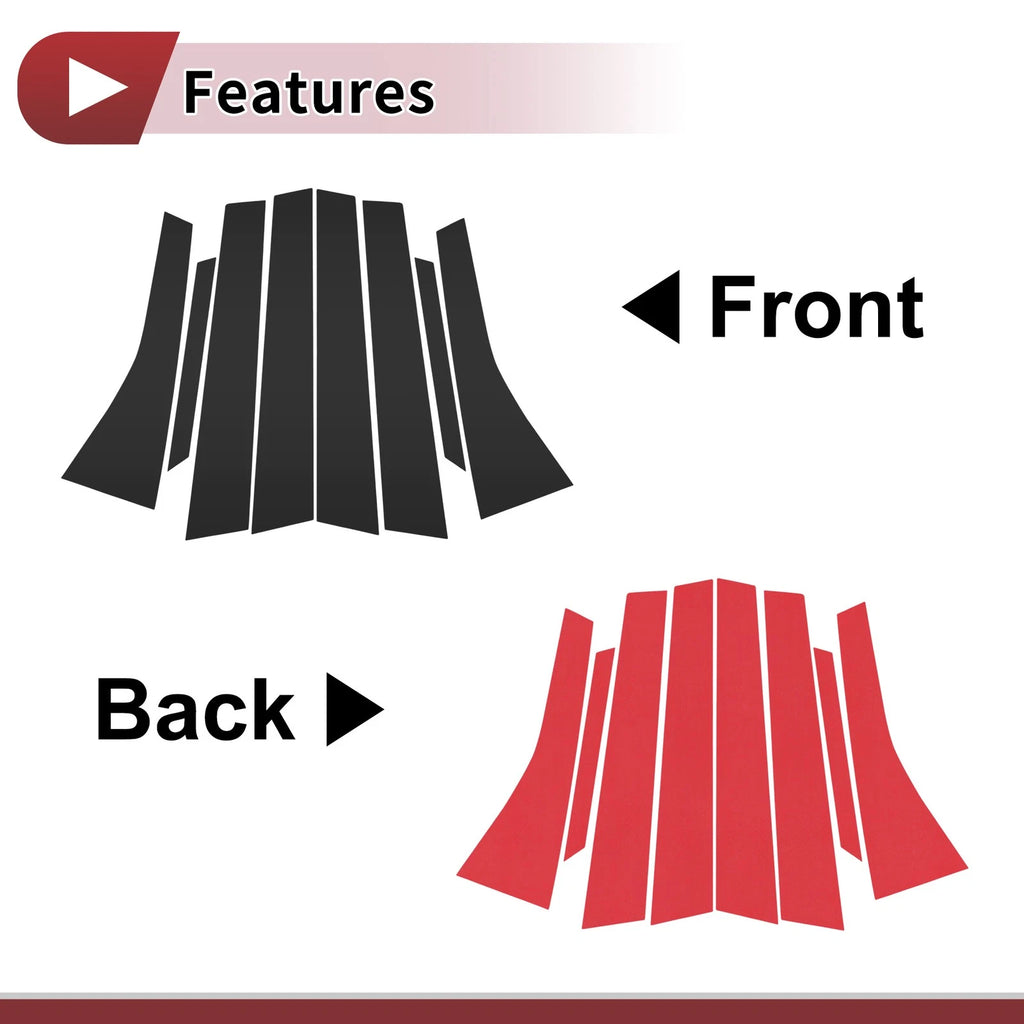Car Door Pillar Window Trim Set for Honda Stream (2007–2014) Black
