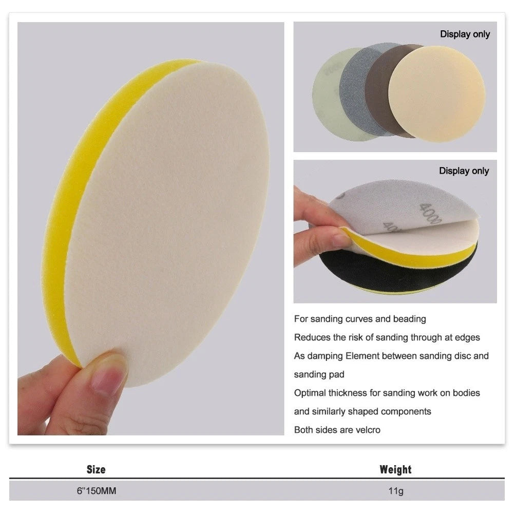 2X Double Sided 150mm Velvet Pad for Automotive Sanding and Buffing