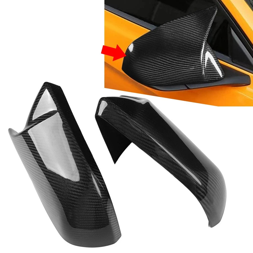 Carbon Fiber Side Door Mirror Cover Cap for Ford Mustang (2015–2024)