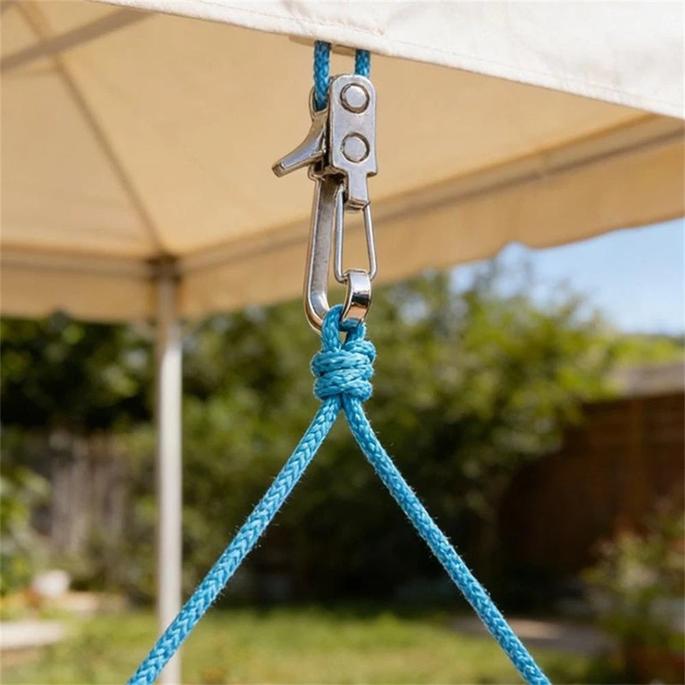 2X Outdoor Gear Securing Lock Buckle Rope Tensioner with 6 Anchors