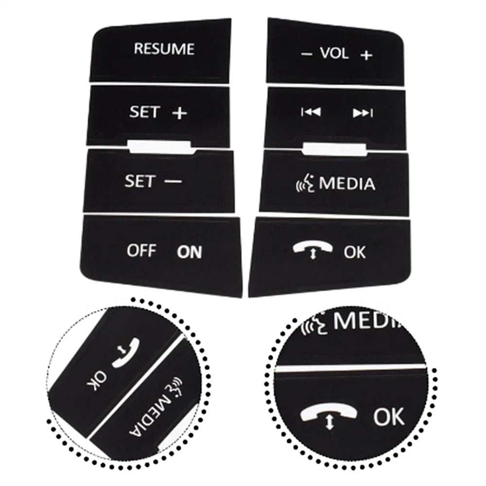 For 2008-2010 Ford Focus Durable Steering Wheel Button Vinyl Decals Stickers Kit