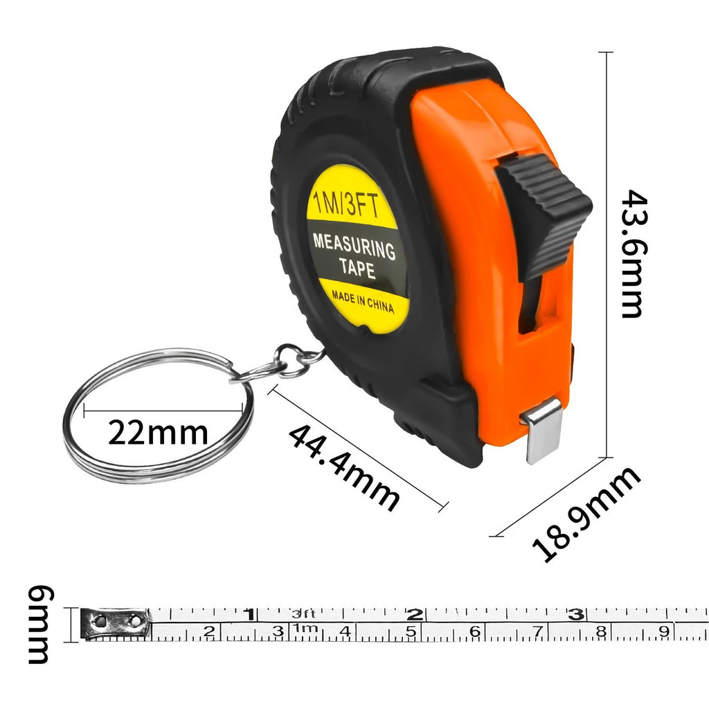 Tape Measure 1M 3FT with Keychain Ring for Compact Use