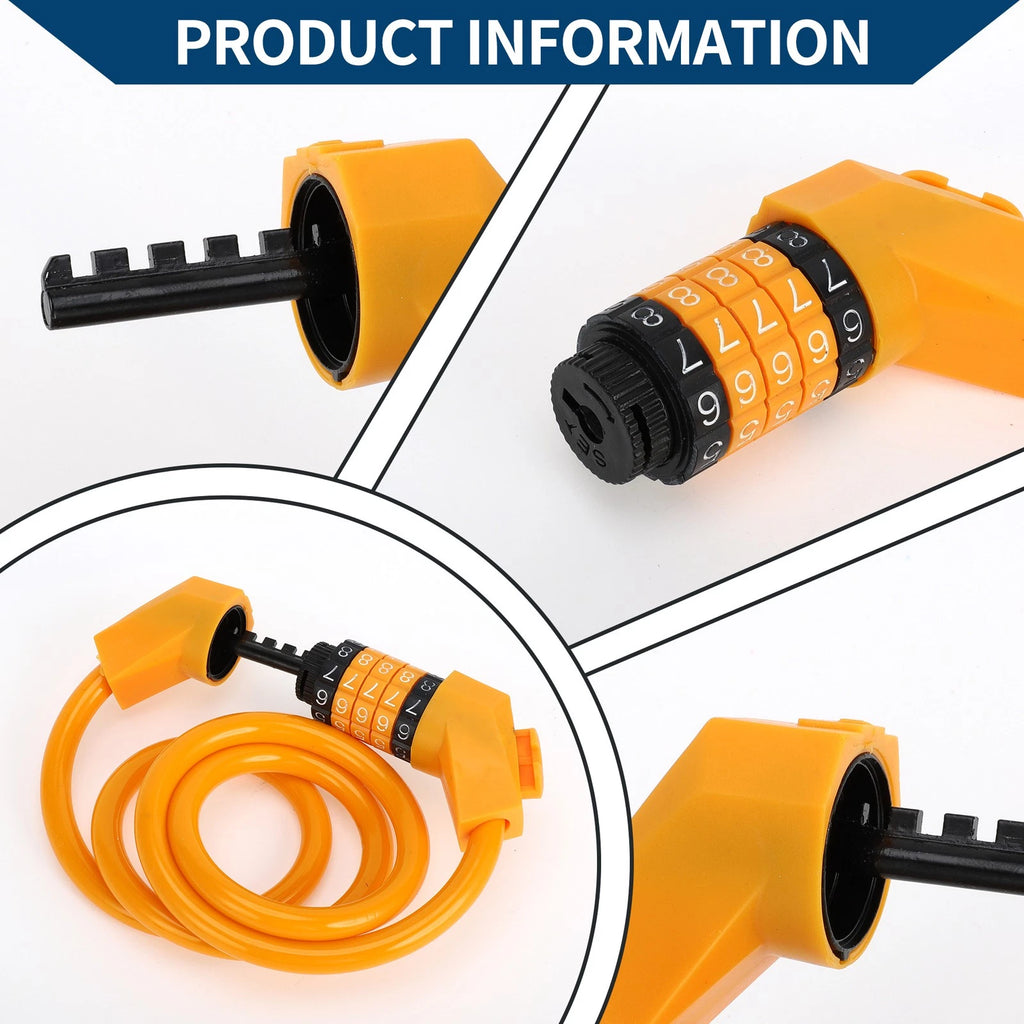 Bike Lock Extended Cable with Resettable 5 Digit Code for Trek Bikes (2010–2026)