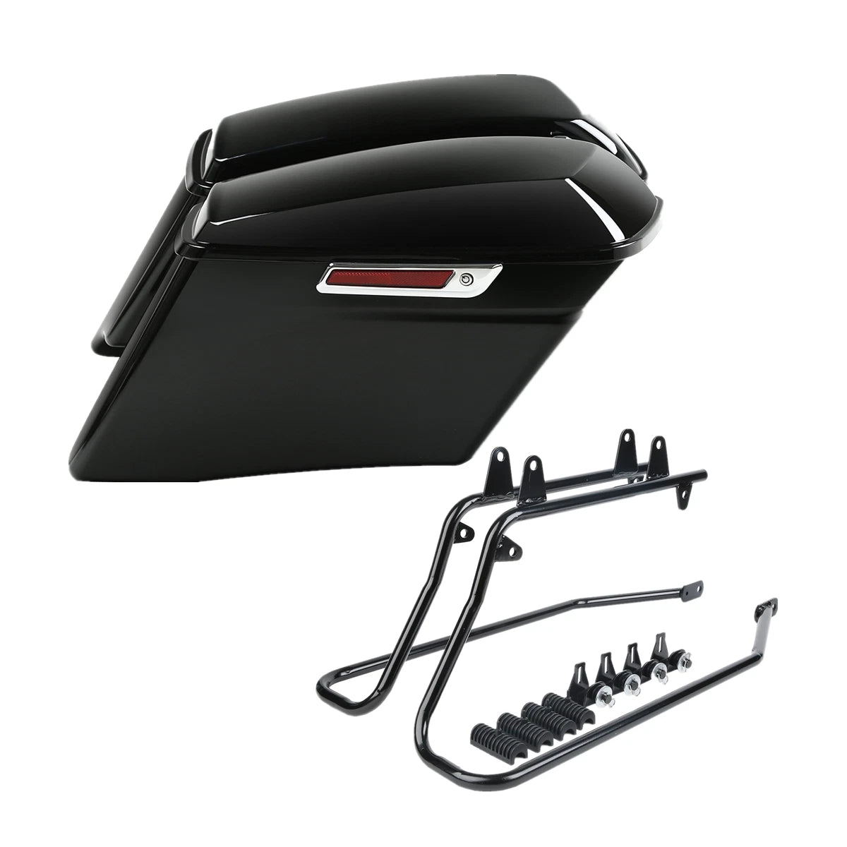 4" Stretched Hard Saddlebag & Conversion Brackets for Harley Softail (1984–2017)