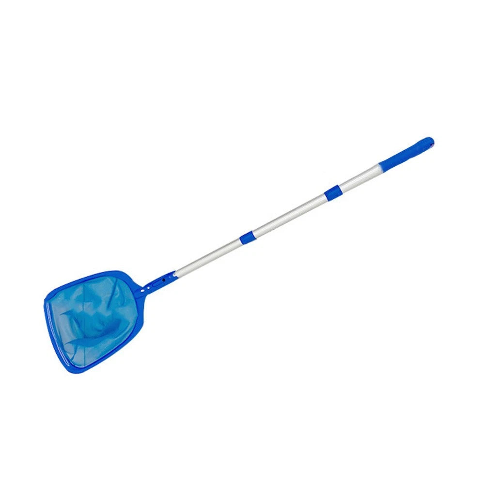 Telescopic Rod Pool Skimmer Net for Cleaning Debris (Blue)