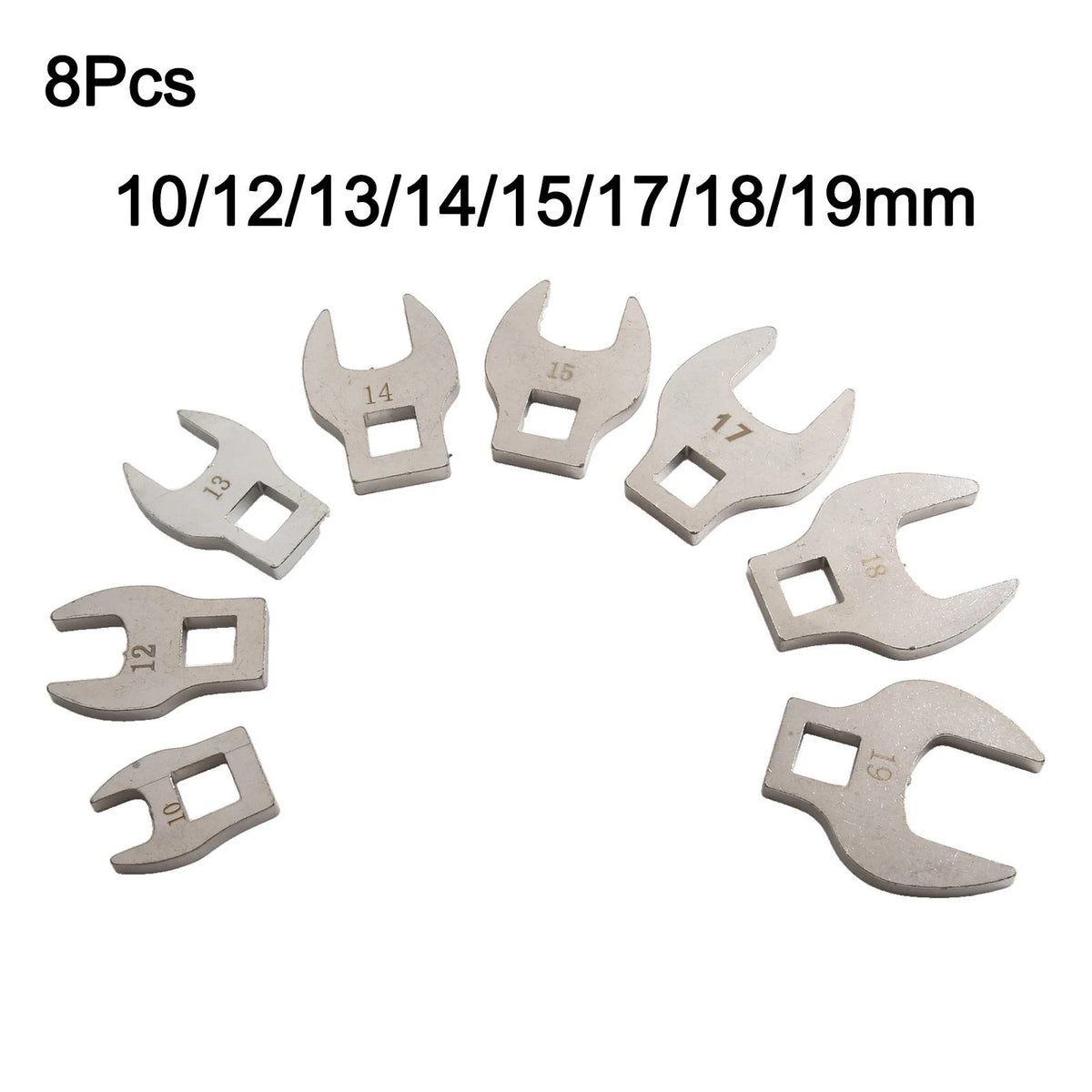 8-Piece Wrench Toolset (10-19mm) for Automotive Use