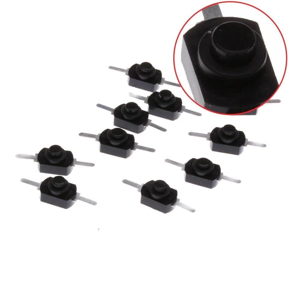 10pcs Latching On Off Push Button Switch for Mini Torch (30V DC, 250V)