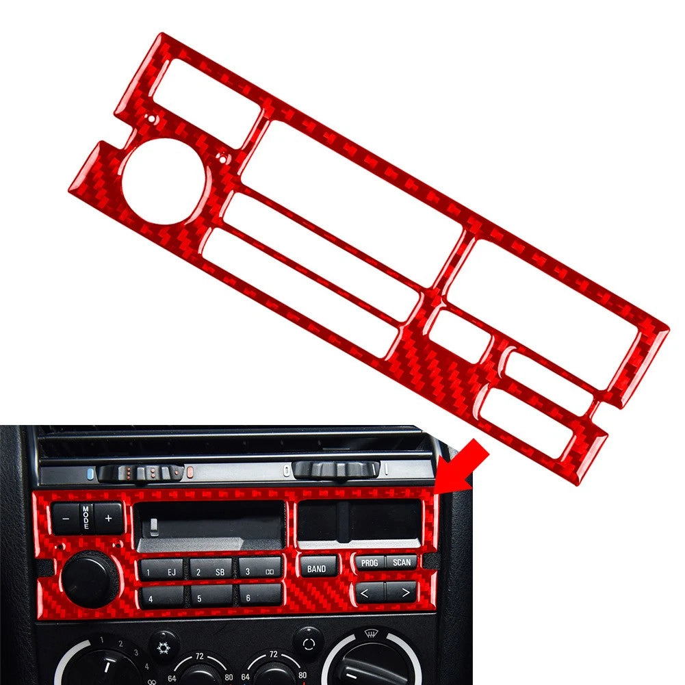 Radio CD Panel Cover Trim for BMW 3 Series E36 (1994–1996) Carbon Fiber Red