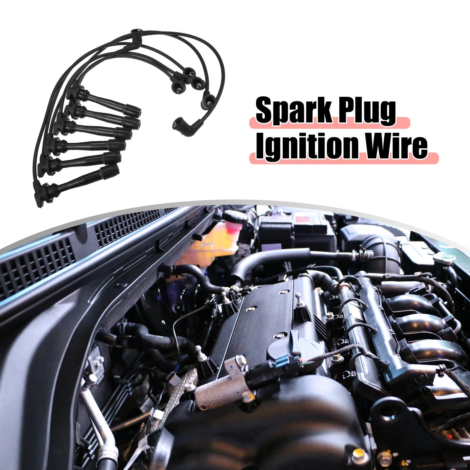6pcs Ignition Spark Plug Wire Set for Hyundai Sonata GLS 2.5L (1999–2001)