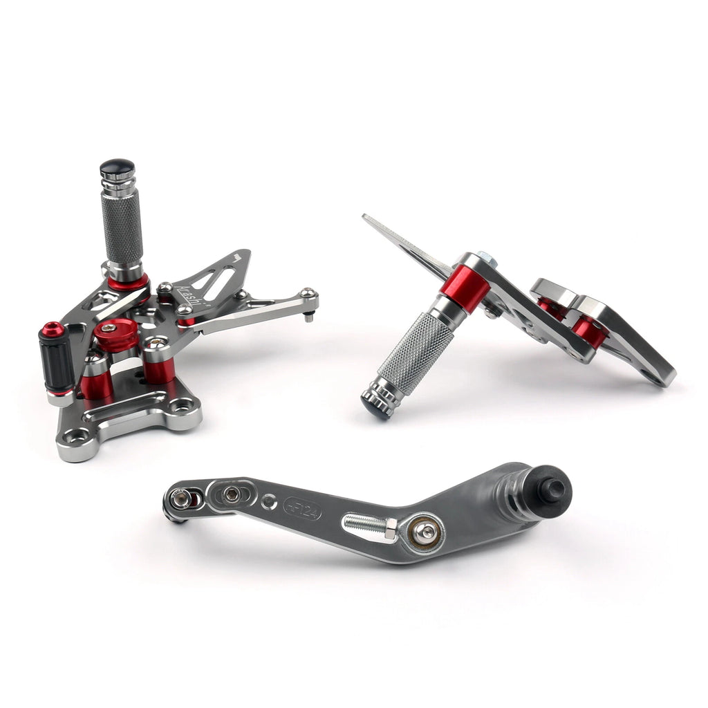CNC Gray Rearsets Footpegs for Suzuki GSXR1000 GSXR1000R (2017–2023)
