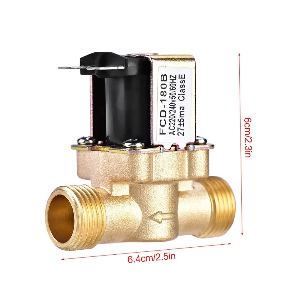 1/2 Inch Brass Solenoid Valve AC 220V Water Normally Closed