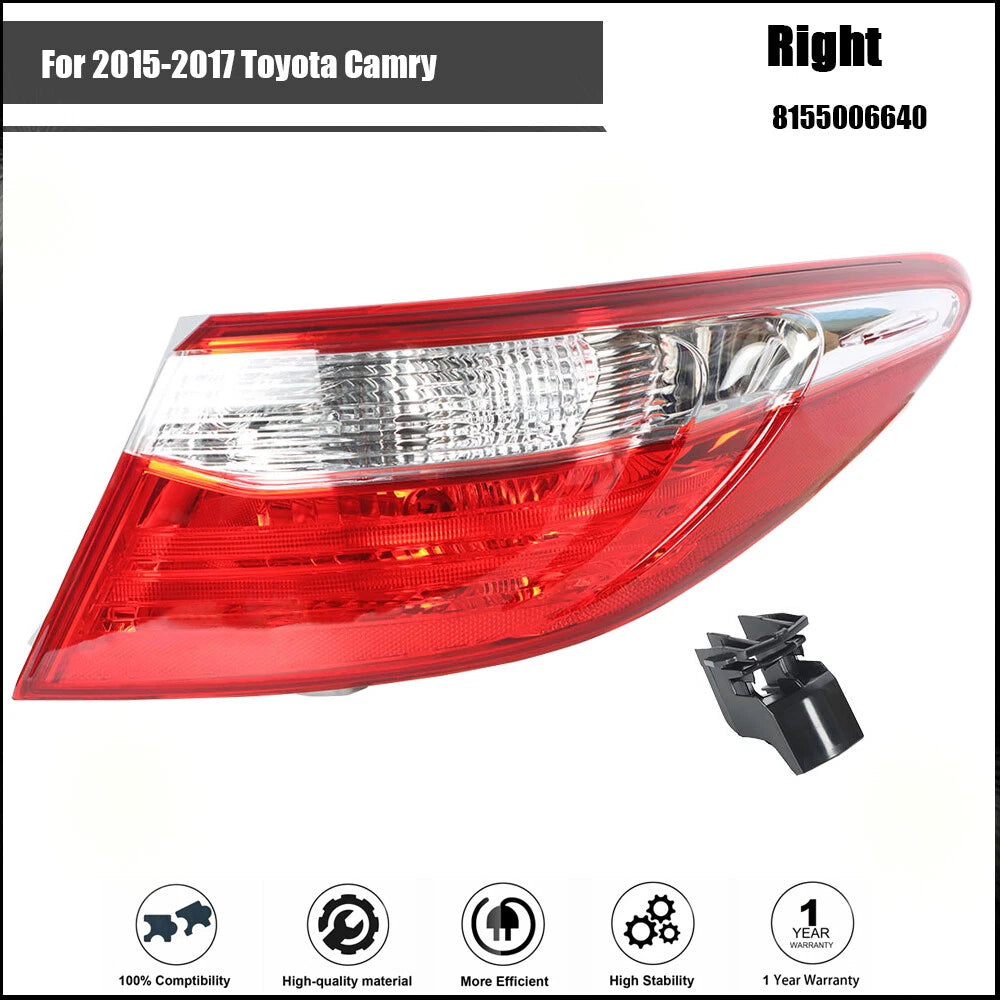 Tail Light Lamp Outer for Toyota Camry (2015–2017) - Passenger Side