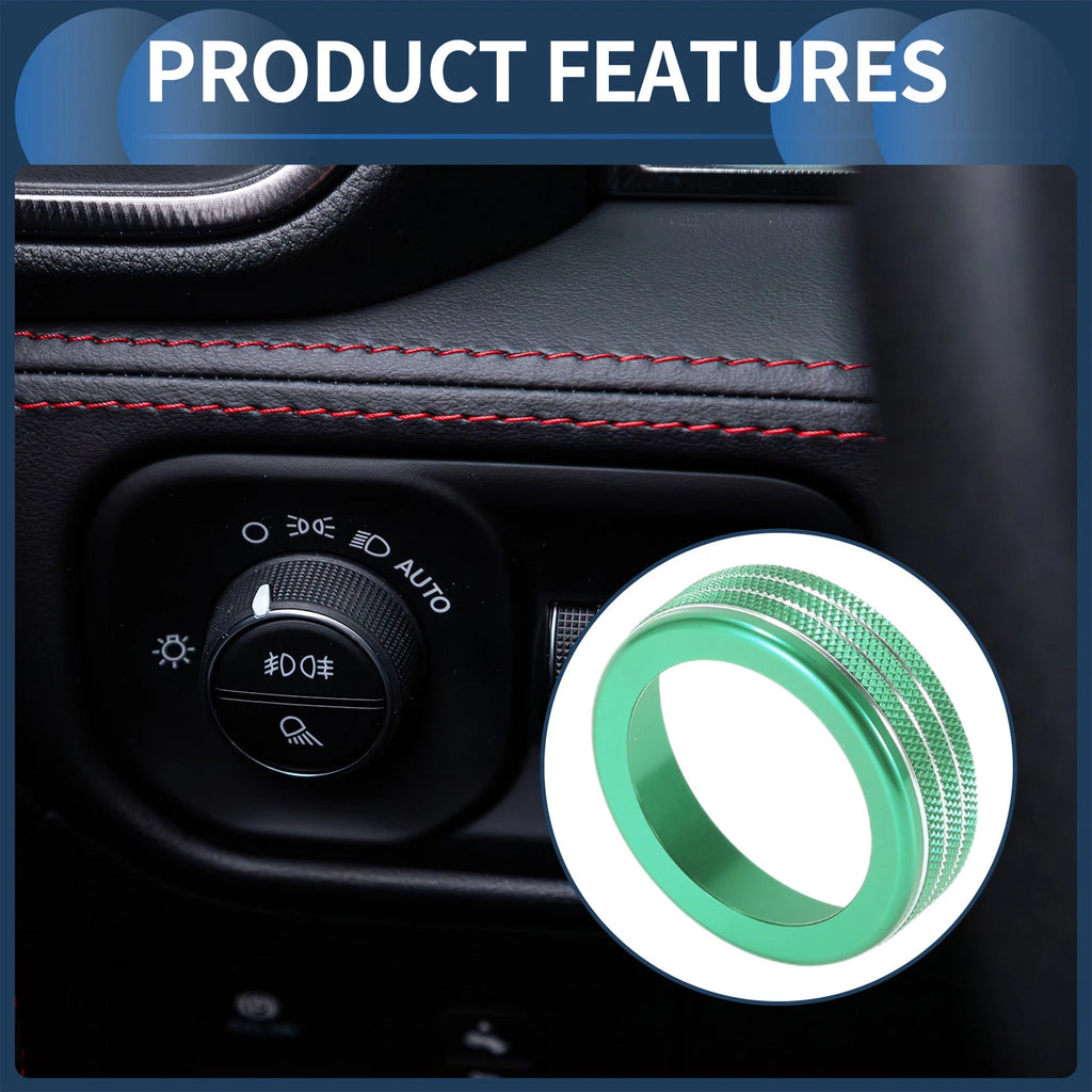 Fog Light Control Switch Knob Cover for Dodge RAM (2018–2022) Green 1 Pc