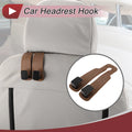 Car Seat Headrest Hooks for Universal Fit - Light Brown (1 Pcs)