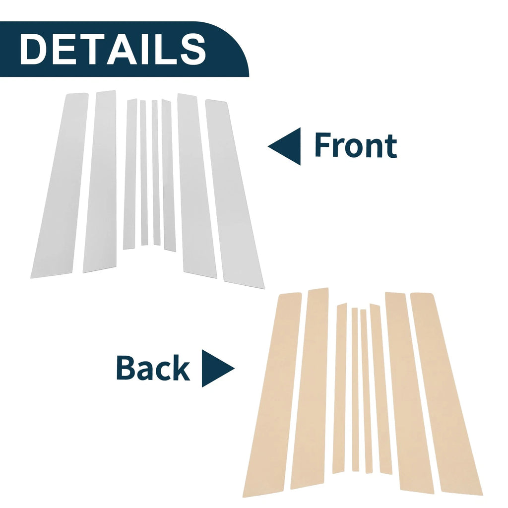 8 Pcs Door Pillar Window Trim Replacement for Toyota RAV4 (2007–2012) Chrome
