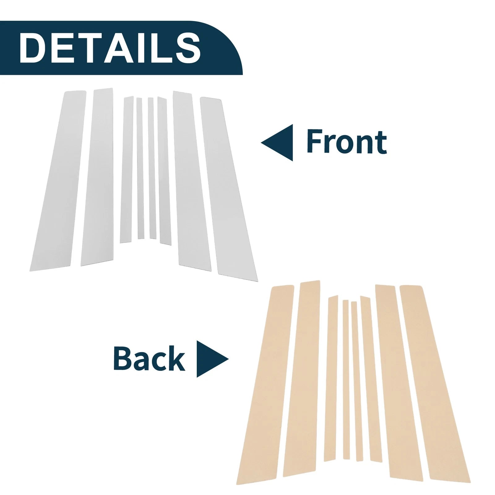8 Pcs Door Pillar Window Trim Replacement for Toyota RAV4 (2007–2012) Chrome
