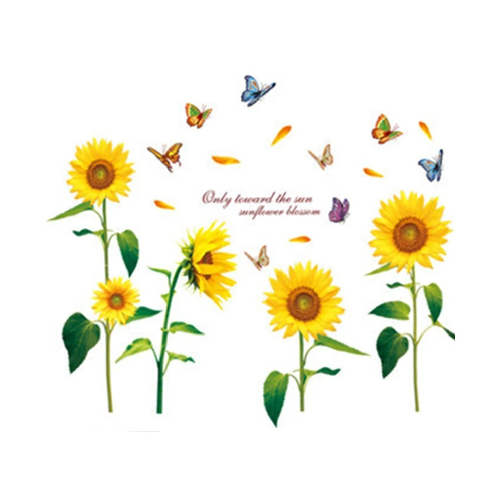 Sunflower Wall Sticker for Home Decoration (Removable, PVC)