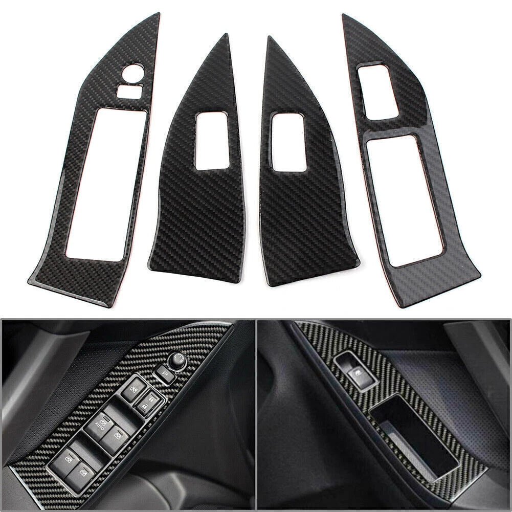 Carbon Fiber Window Lift Panel Switch Cover for Subaru Forester (2013–2018)