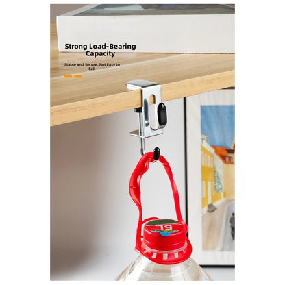 Tool-Free Adjustable Desk Hanger with 2 Hooks for Backpacks and Keys