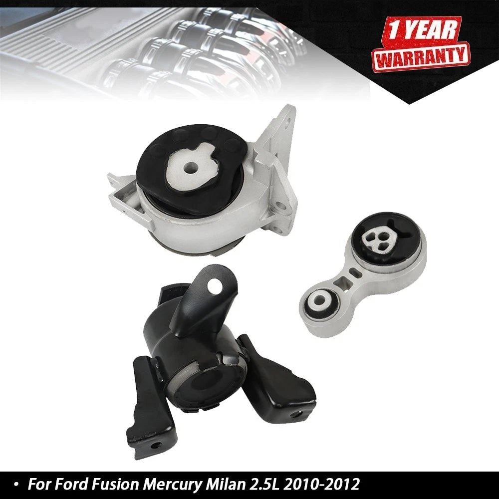 3X Engine Motor & Trans Mount for Ford Fusion Mercury Milan (2010–2012)