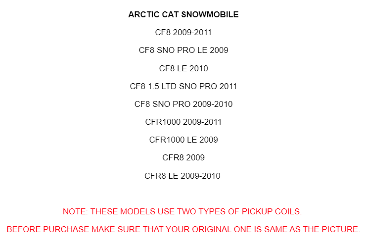 Stator Pickup Coil Replacement for Arctic Cat CF8 2009–2011 CFR1000 2009–2011