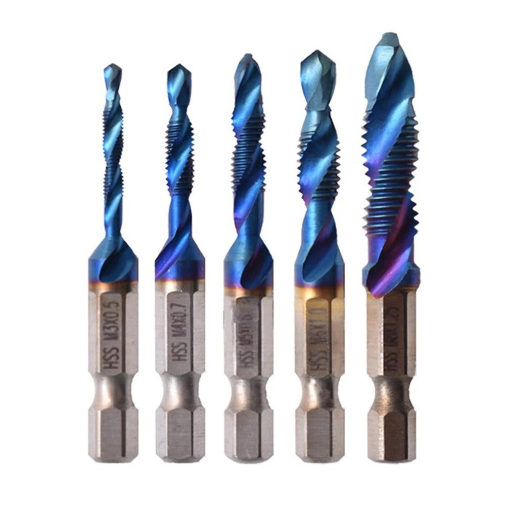 Set of 4 Drill Tap Bits for Drilling and Tapping