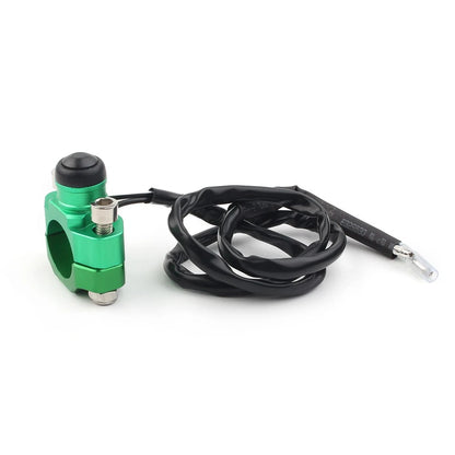Rotating Bar Clamp Start Stop Kill Switch Button for 7/8" 22 Handlebar Green