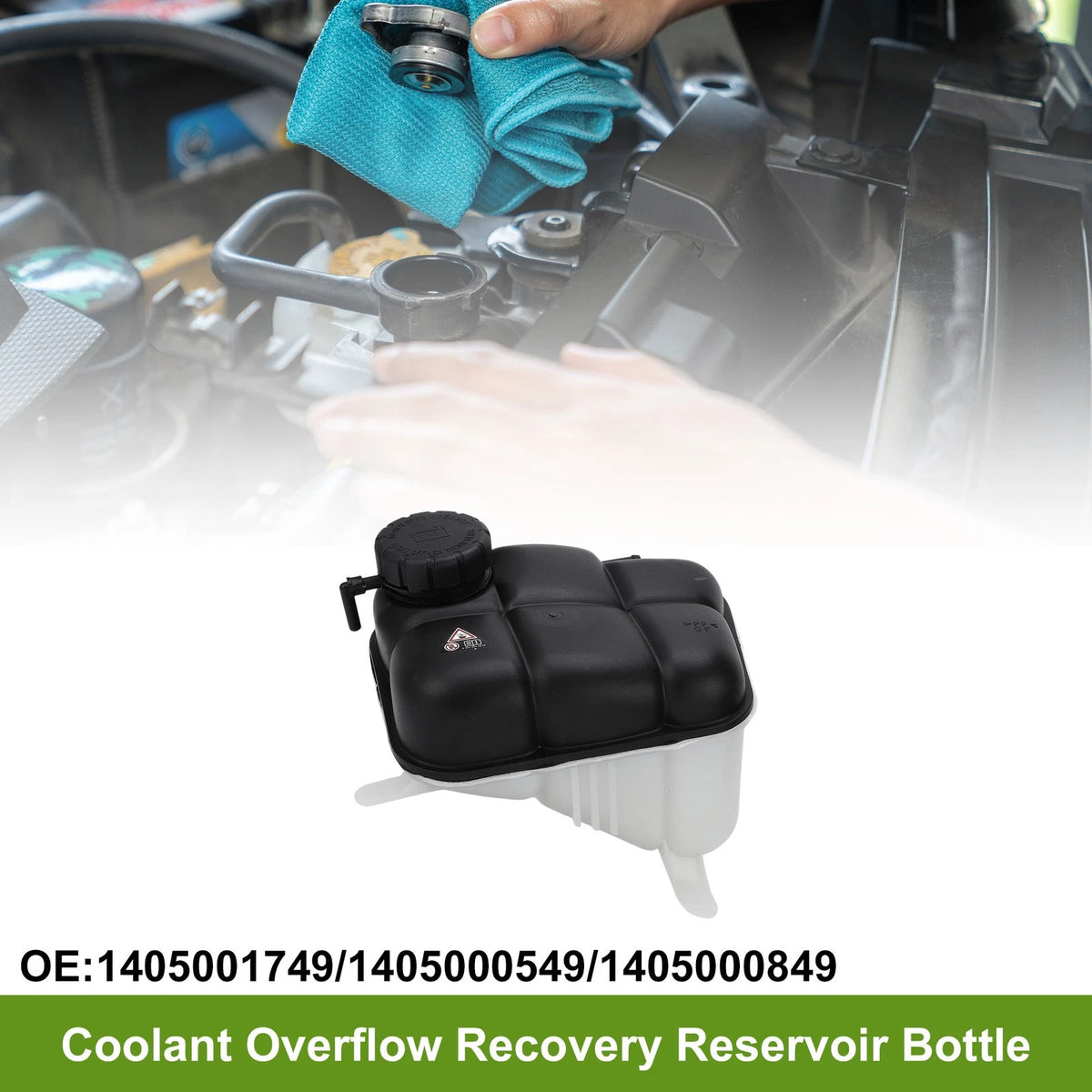 Coolant Expansion Overflow Tank with Cap Replacement for Mercedes-Benz 400SE (1990–1991)