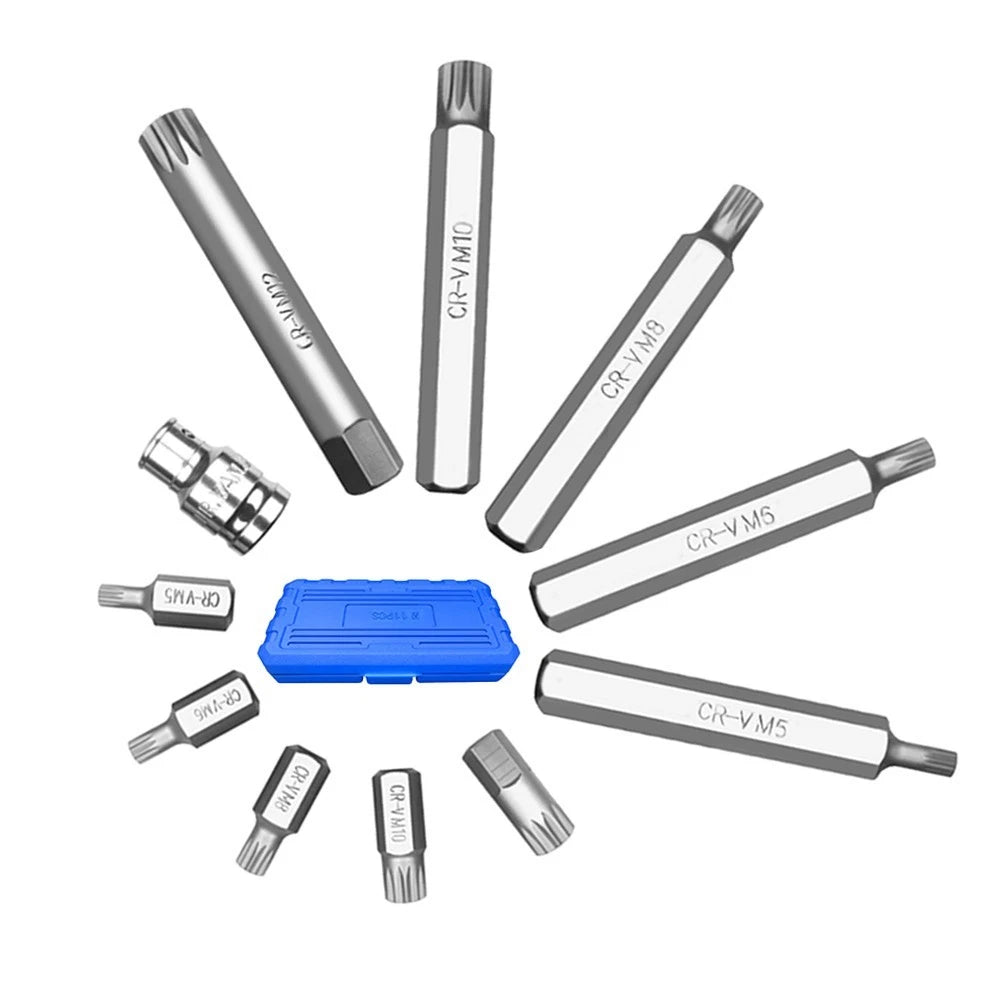 11pcs Impact Socket Set M Type with Socket Adapter for Automotive Use