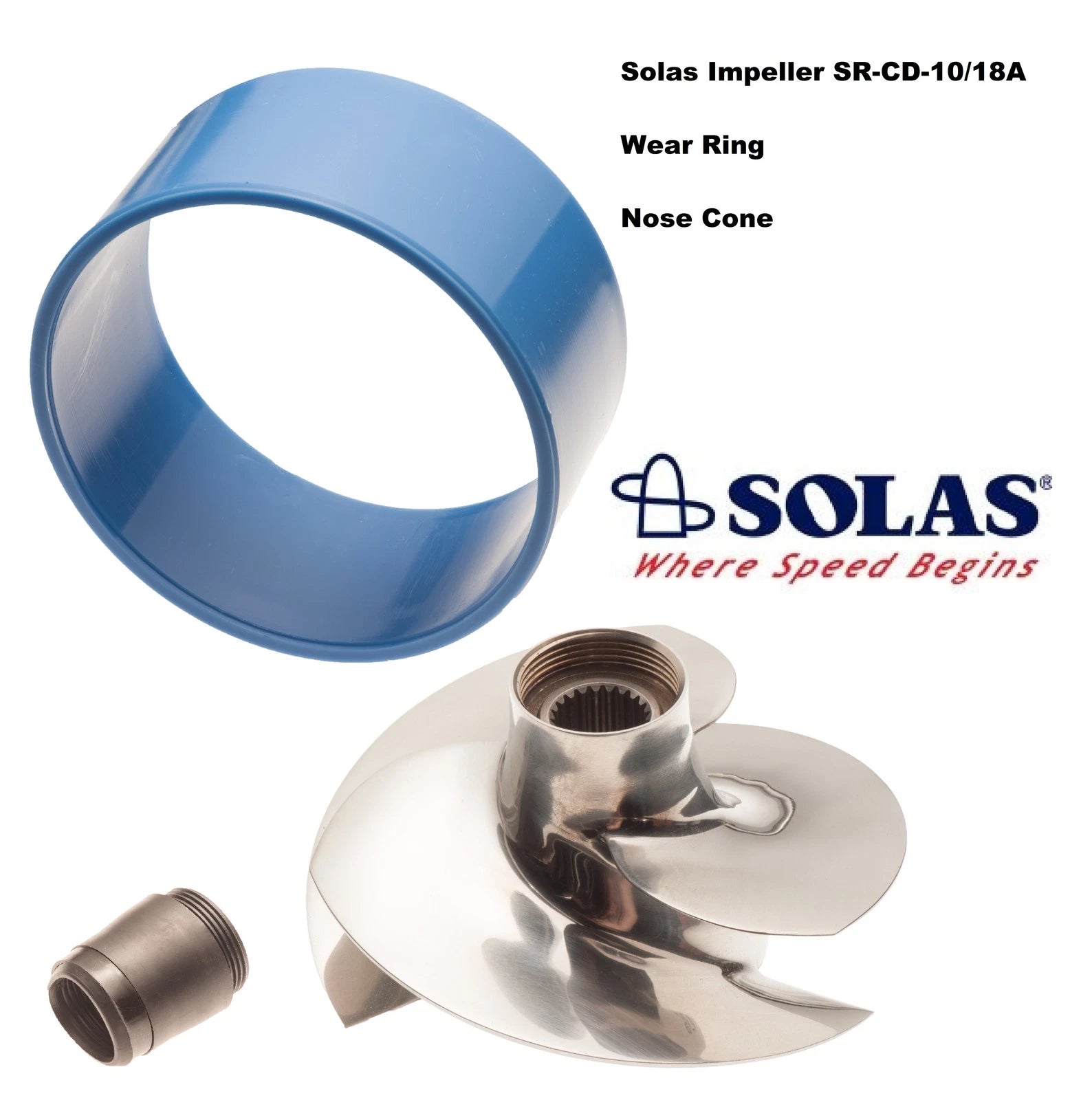 Solas Impeller SR-CD-10/18A & Wear Ring/Cone for SeaDoo GTI 130 155 (2009–2019)
