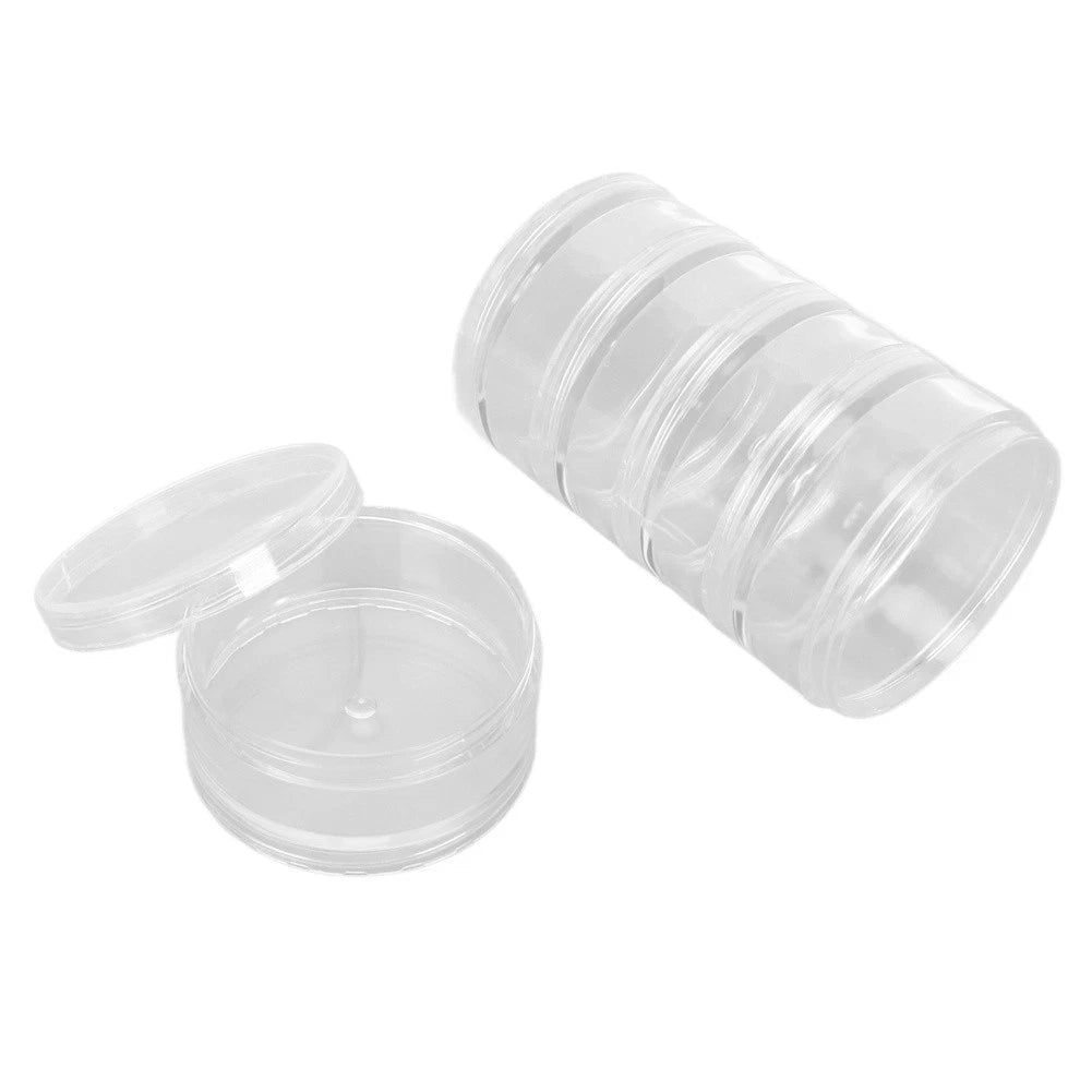 5 Layer Stackable Round Container for Beads Buttons & Watch Parts