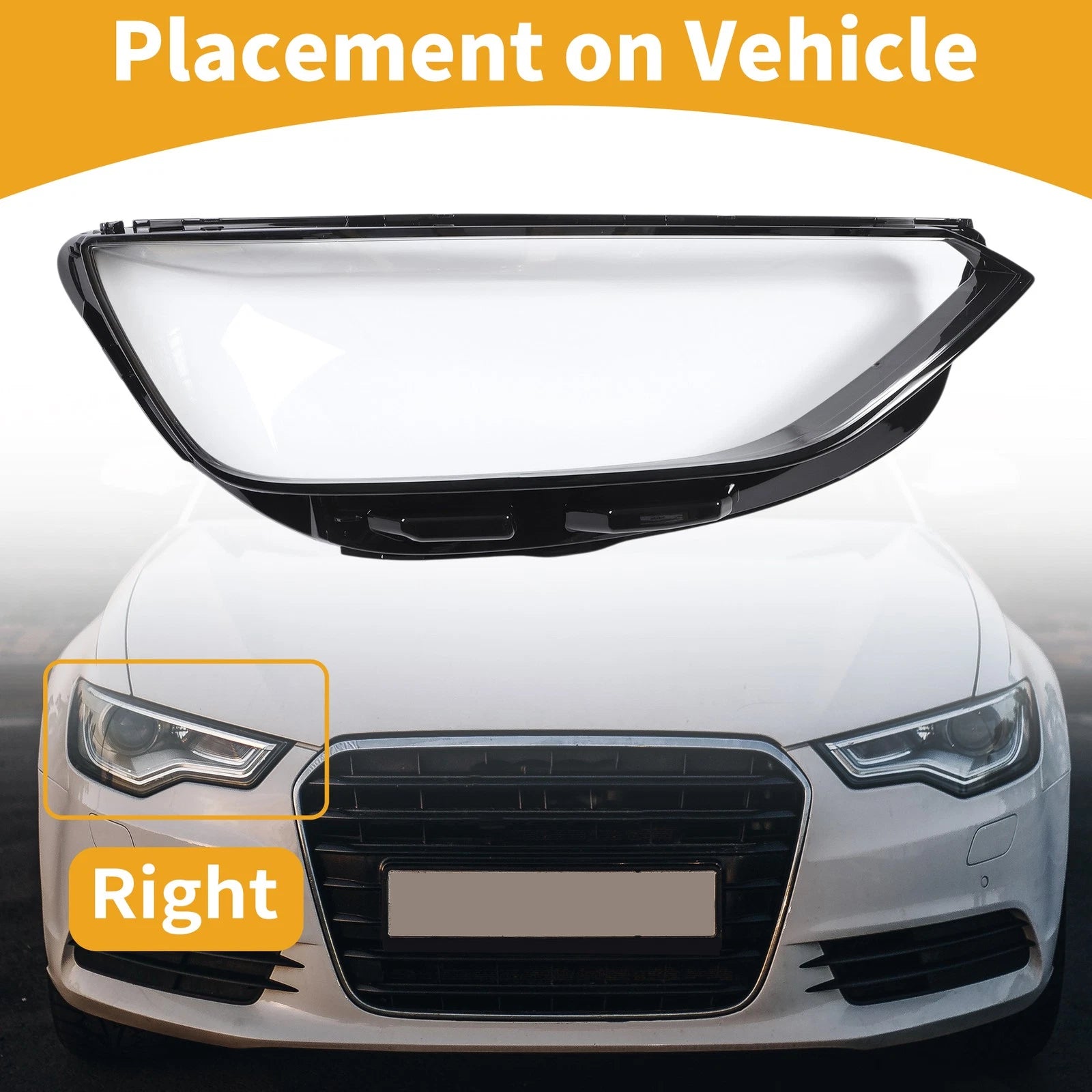 Front Right Headlight Lens Cover Replacement for Audi A4 (2020–2023)