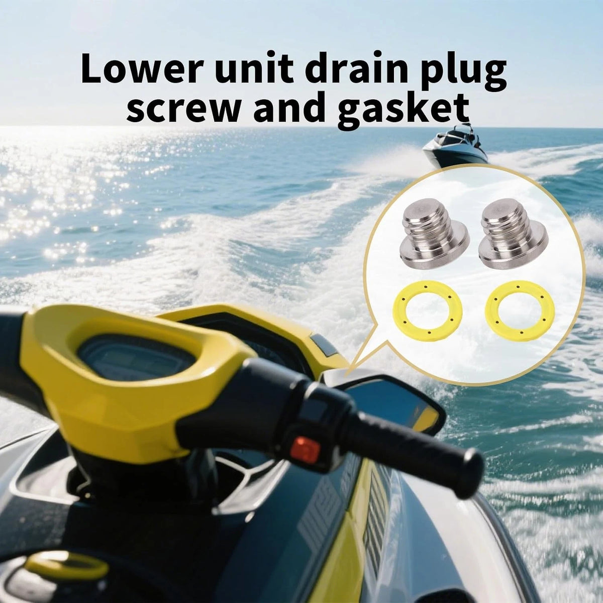 2pcs Lower Unit Drain Plug Kit for Mercury 10-79953Q2 79953A2 67892A06 67892A05