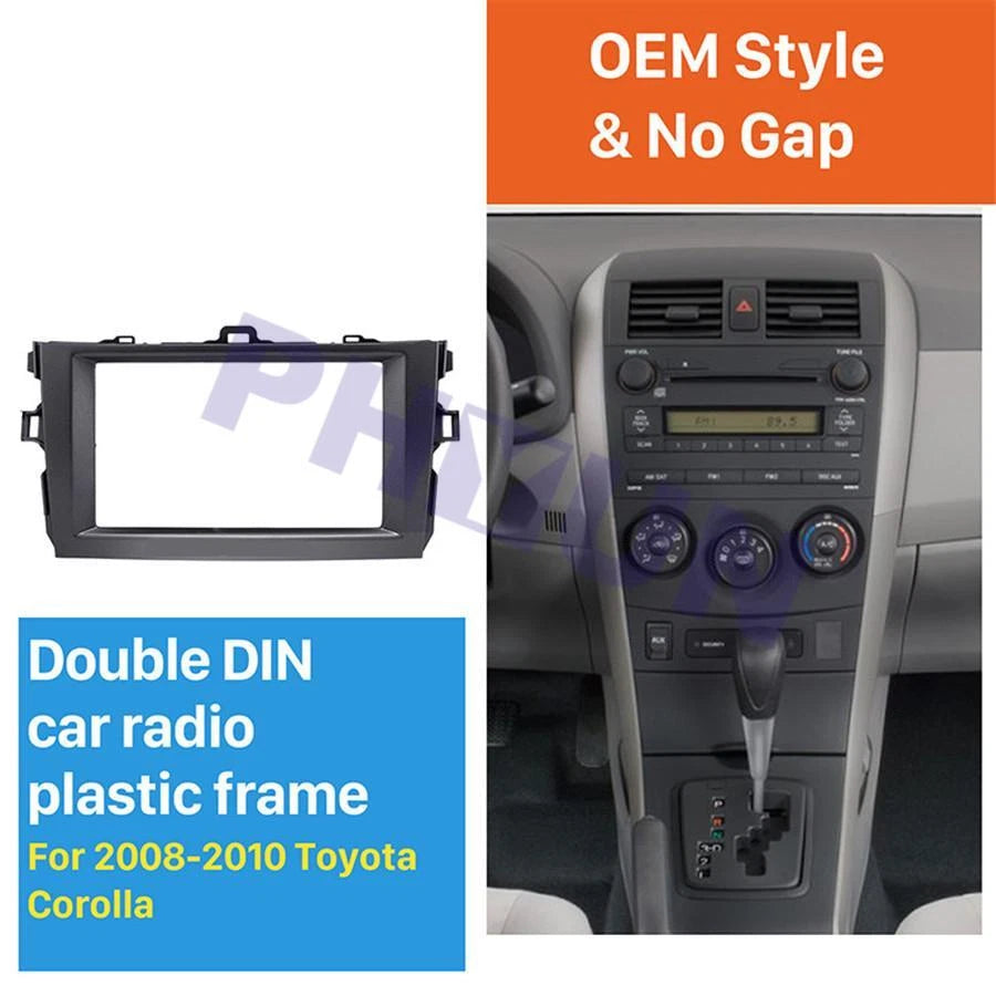 2DIN Radio Stereo DVD Dash Installation Frame Bezel for Toyota Corolla (2008–2010)