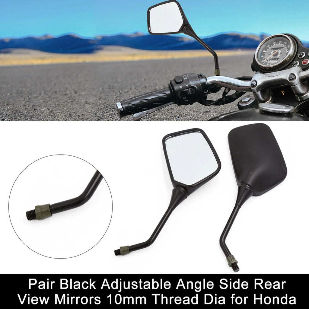 Adjustable Angle Side Rear View Mirrors Left Right for Honda (10mm Thread)