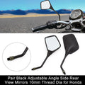 Adjustable Angle Side Rear View Mirrors Left Right for Honda (10mm Thread)