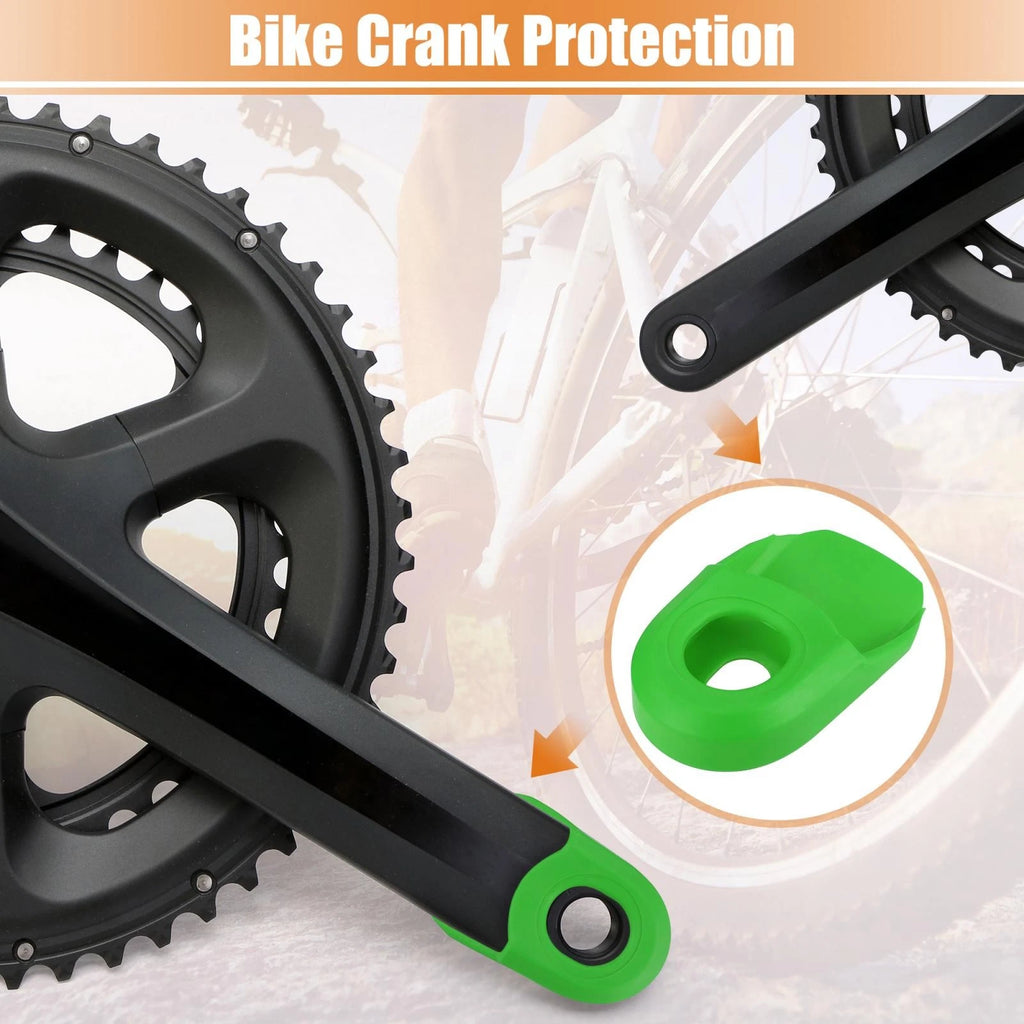 Crank Boot Protector Set Soft Plastic for Bike Cycling Crank Green (2 Pack)