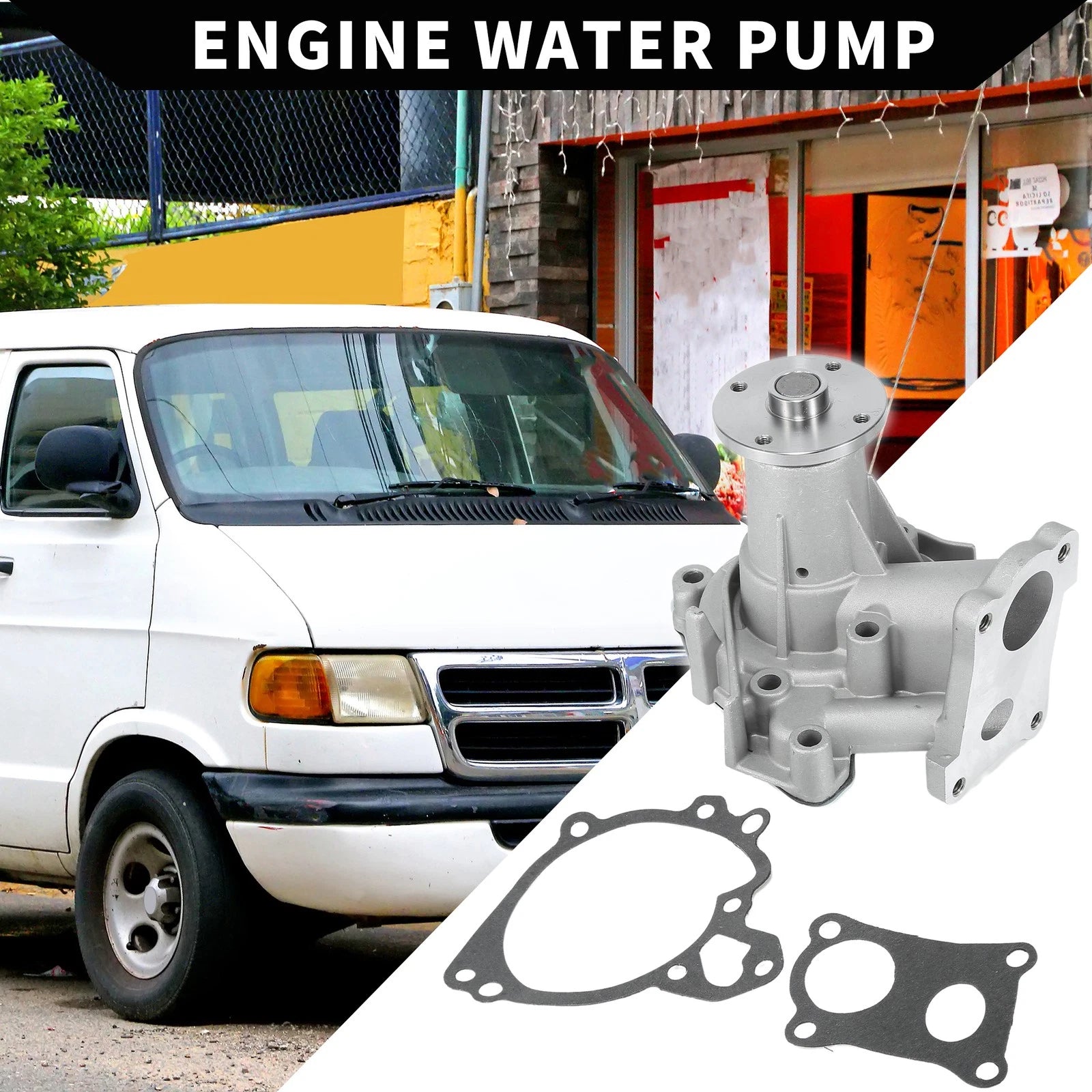 Water Pump with Gasket Kit for Dodge H100 (2006–2013)
