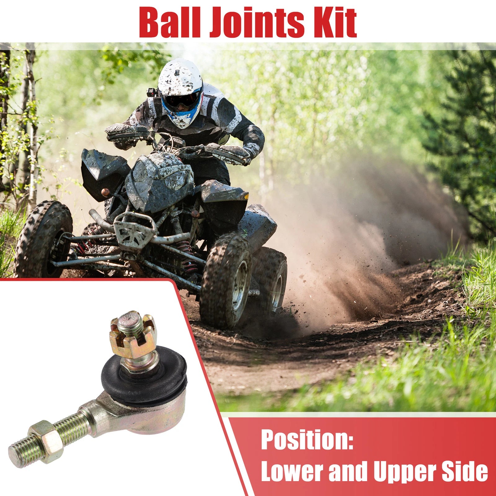 2X M10x1.25 Ball Joint Kit for 50cc 70cc 90cc 110cc