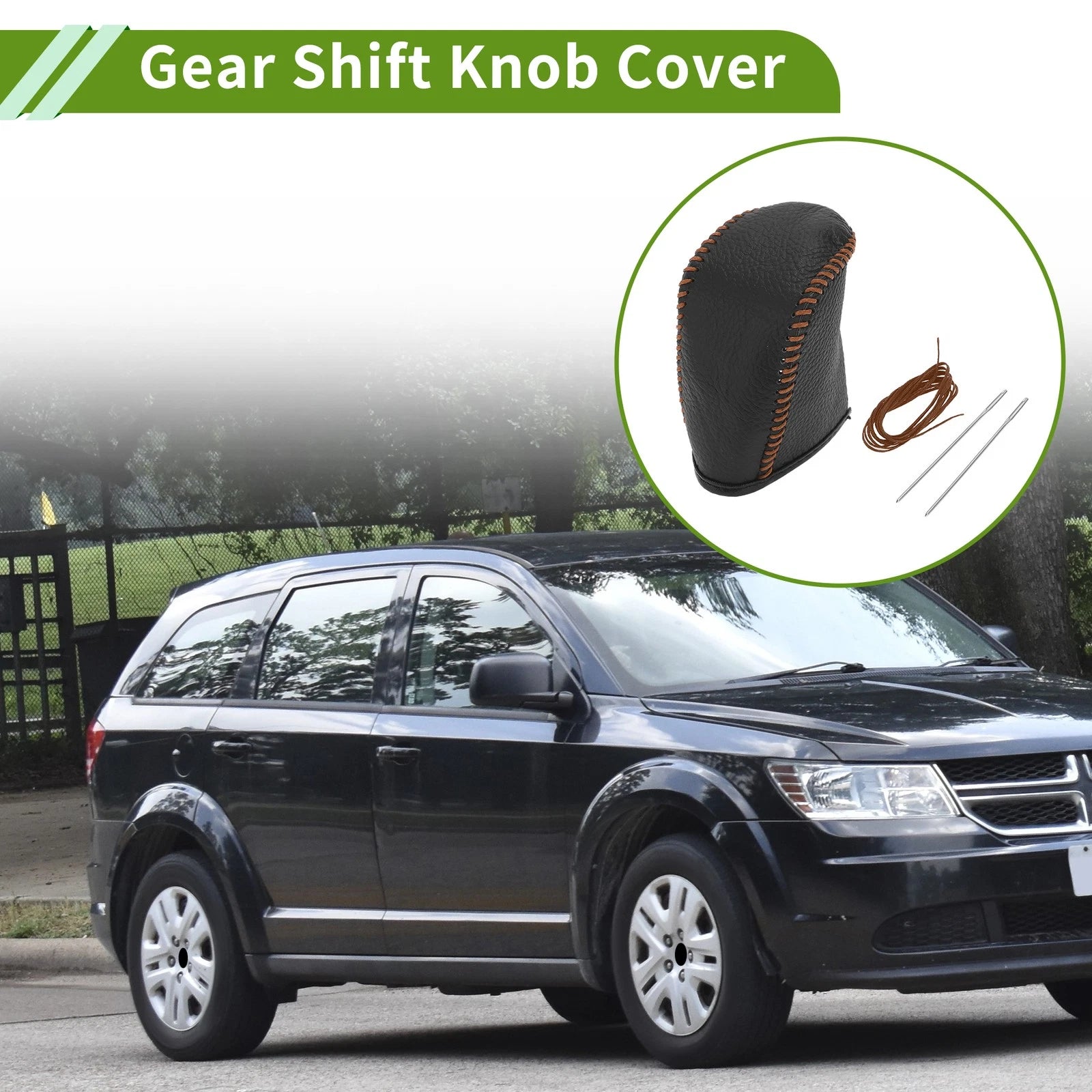 Gear Shift Knob Cover Replacement for Dodge Journey (2011–2020) Pebbled Black