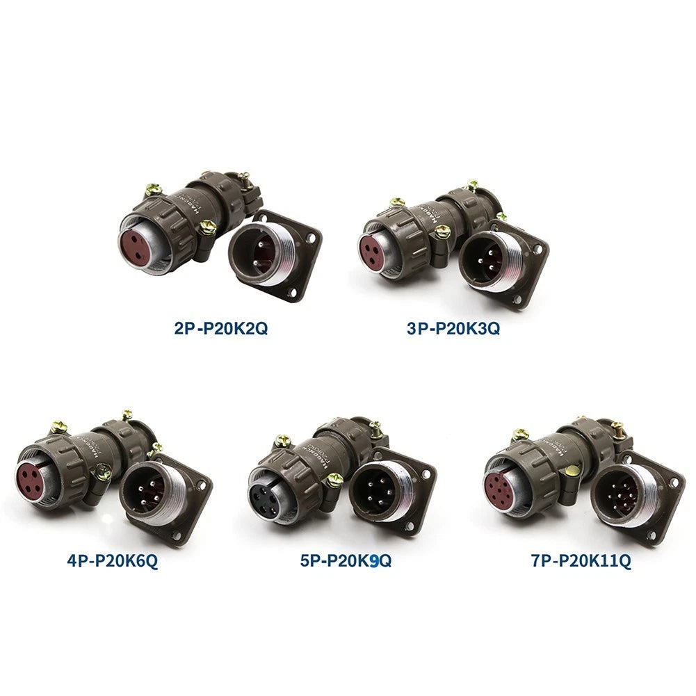 M20 Panel Mount Flange Aviation Connector with 27 Pin Contacts